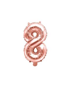 Folienballon Kleine Zahl 8 in Rosé Gold