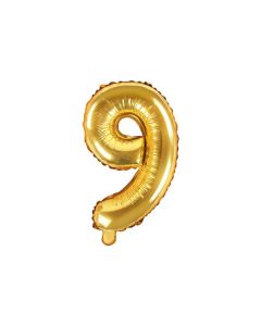Folienballon Kleine Zahl 9 in Gold