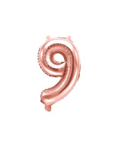 Folienballon Kleine Zahl 9 in Rosé Gold