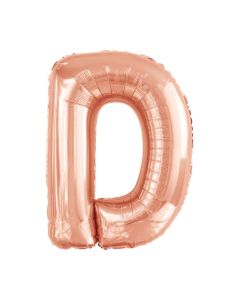 Folienballon Großer Buchstabe D in Rosé Gold