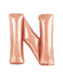 Folienballon Großer Buchstabe N in Rosé Gold