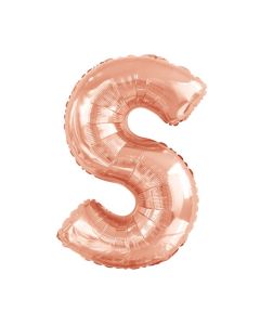 Folienballon Großer Buchstabe S in Rosé Gold