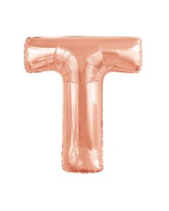 Folienballon Großer Buchstabe T in Rosé Gold