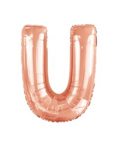 Folienballon Großer Buchstabe U in Rosé Gold