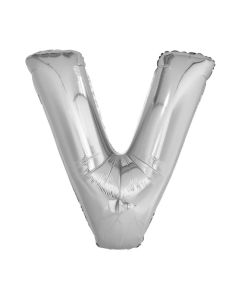 Folienballon Großer Buchstabe V in Silber