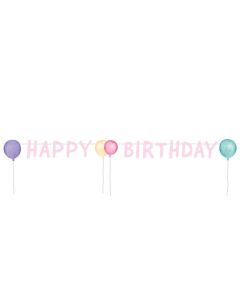 Partykette Happy Birthday Pastel Papier 150 x 13,8 cm