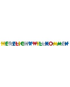 Partykette Herzlich Willkommen Papier 200 x 11 cm