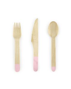 Holzbesteck in rosa
