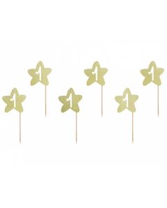 Cupcake Topper 1.Geburtstag in gold
