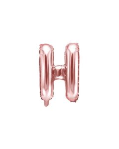 Folienballon Kleiner Buchstabe H in Rosé Gold
