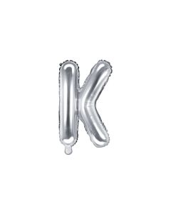 Folienballon Kleiner Buchstabe K in Silber