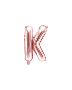 Folienballon Kleiner Buchstabe K in Rosé Gold