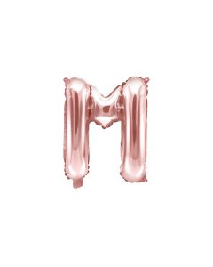 Folienballon Kleiner Buchstabe M in Rosé Gold
