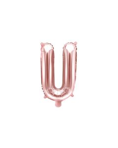 Folienballon Kleiner Buchstabe U in Rosé Gold