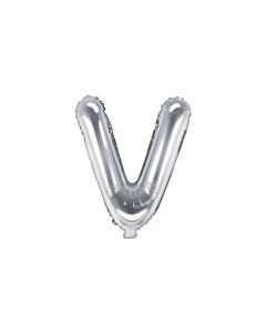 Folienballon Kleiner Buchstabe V in Silber
