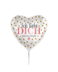 Ballon 'Ich liebe Dich' mit goldenen Herzen