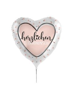 Ballon 'Herzlichen Glückwunsch' in Herzform