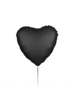 Standard Satin Luxe Onyx Folienballon Herz, S15, verpackt, 43cm
