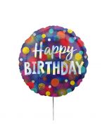 Folienballon 'Happy Birthday' bunt irisierend