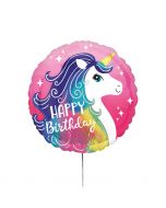 Standard HX Pink Unicorn Happy Birthday Folienballon S40 verpackt