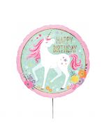 Folienballon 'Happy Birthday' magisches Einhorn