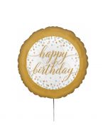 Folienballon 'Happy Birthday' Pastell-Konfetti