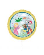 Standard "Princess & Knight" Foil Balloon Round, S40, packed, 43 cm