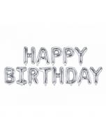 Folienballon-Girlande 'Happy Birthday' in silber