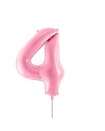 Folienballon Große Zahl 4 in Rosa