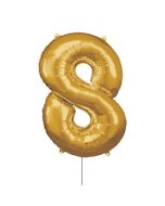 Grosse Zahl 8 Gold Folienballon N34 verpackt 57 cm x 86 cm