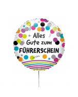 Standard "Alles Gute zum Führerschein" Folienballon Rund, S40, verpackt, 43 cm