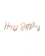 Girlande "Happy Birthday", roségold, 16,5x62cm