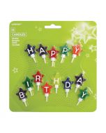 13 Mini-Figurenkerzen Happy Birthday Sterne Hoehe 4,1 cm