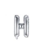 Folienballon Kleiner Buchstabe H in Silber