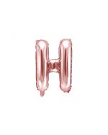 Folienballon Kleiner Buchstabe H in Rosé Gold