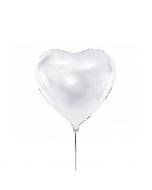 Ballon in Herzform in der Farbe Weiß Metallic