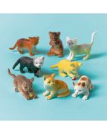 12 Spielzeug-Katzen Plastik Länge 4 - 6 cm
